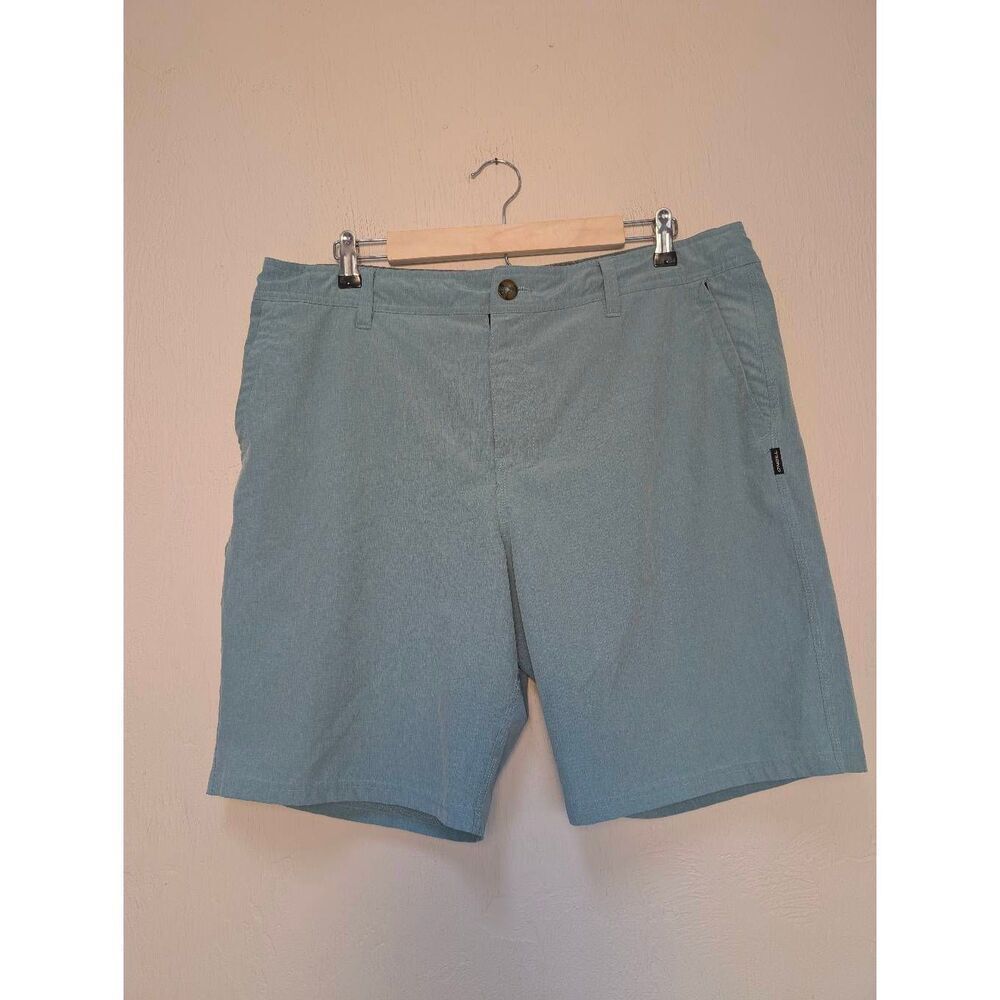 O'Neill Mens Flat Front Drawstring Hyperdry Stretch Hybrid Shorts Green Size 36